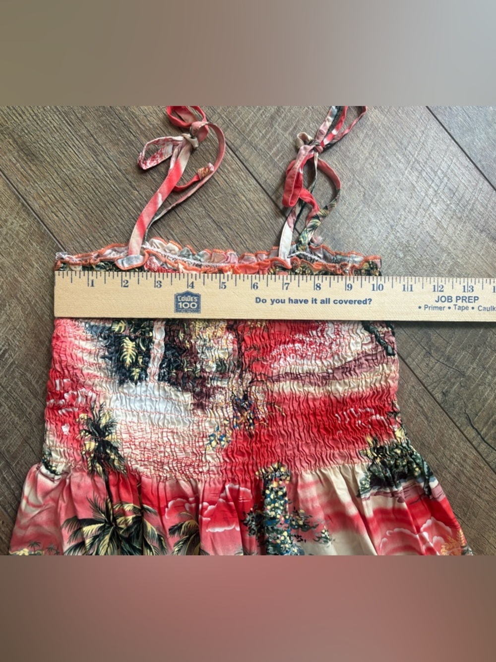 Vintage Hawaiian Dress Made in Hawaii Smocked Sundress Tropical Print Size M - Picture 9 of 11